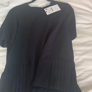 Zara black silky top